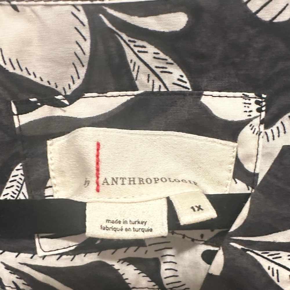 Anthropologie Black and White Floral Blouse - Picture 2 of 3